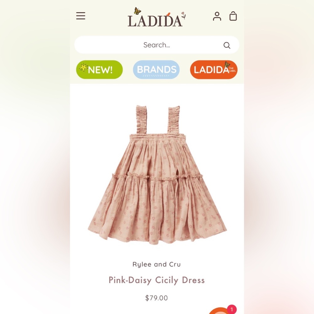 NWOT Rylee & Cru Girls' Pink Floral daisy Tiered Sundress